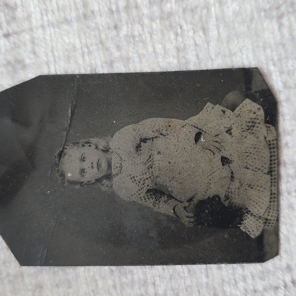 Antique Japan Trinket Box Silk Boucher Landscape Tintype Hair Mourning Chain - Picture 7 of 16